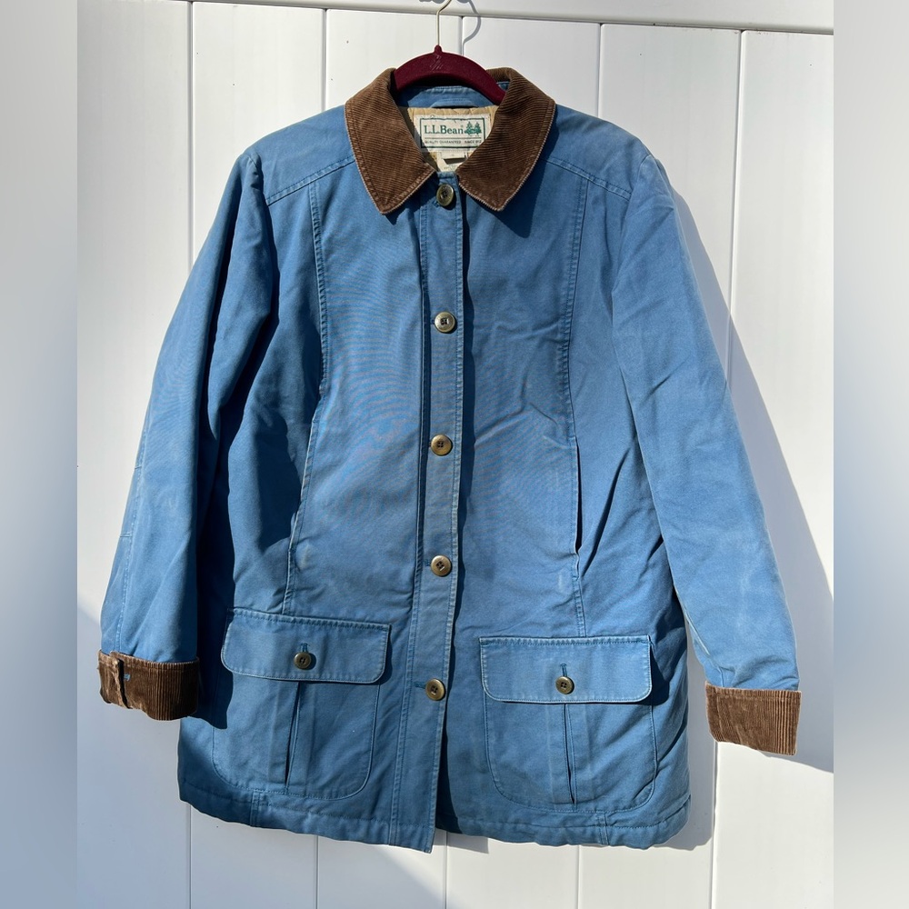 LL Bean Barn Jacket Women’s Small Reg Corduroy Collar Quilted Lined Chore Coat